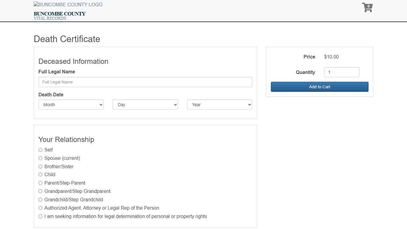 Vital Records - Death Certificate